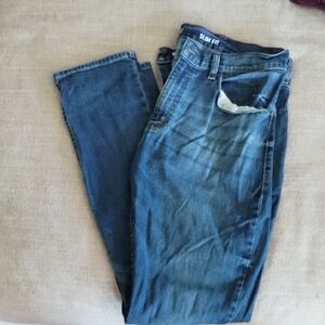 Men's Slim Fit Wrangler Blue Jeans 34x34